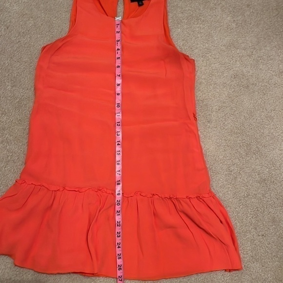BANANA Republic Orange Mini Dress with Detachable Belt and Ruffled Hem - Picture 6 of 8